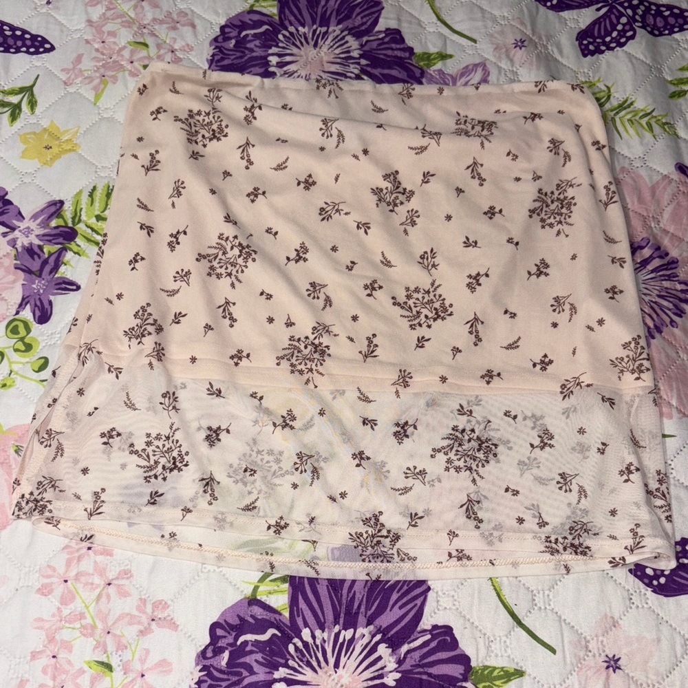 Floral Lace Top in Cream and Brown & Purple and Blue
